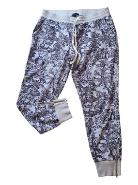 J. Crew Gray Toile-Print Jogger Sweatpants